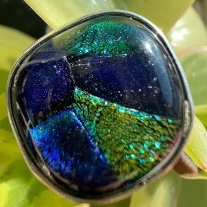 Hallmarked 925 size 10 adjustable ring .